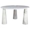 Round White Carrara Marble Eros Coffee Table by Angelo Mangiarotti for Skipper, 1970s, Image 1
