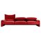 Italian Maralunga 50 Sofa in Orange Red by Vico Magistretti for Cassina 1