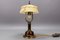 Lampe de Bureau Ajustable Vintage en Verre Marbré et Métal, 1950s 10