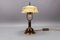 Lámpara de mesa ajustable vintage de metal y vidrio marmolado, años 50, Imagen 2