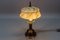Lámpara de mesa ajustable vintage de metal y vidrio marmolado, años 50, Imagen 5