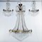 Prisms Chandelier with Suitable Wall Lamps, 1900, Set of 3 1