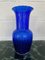 Blaue Vase aus Muranoglas mit Blasen, 1990er 1
