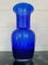 Blaue Vase aus Muranoglas mit Blasen, 1990er 2