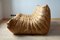 Pouf Togo en Cuir Marron Camel et Canapé 2 Places par Michel Ducaroy pour Ligne Roset, Set de 2 5