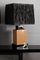 Lamps in Enameled Ceramic with Black Raffia lampshade, 1980s, Set of 2 8