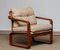 Poltrona vintage in teak con cuscini in lana di HS Design Denmark, anni '80, Immagine 1