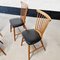 Scandinavian Wood & Vinyl Dining Chairs, 1960s, Set of 6, Image 2
