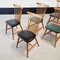 Scandinavian Wood & Vinyl Dining Chairs, 1960s, Set of 6, Image 7