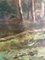 Ziveri, Couple en balade au bord de l'étang avec chien et cygnes, Olio su tela, Con cornice, Immagine 3