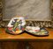 Platos grandes de cerámica multicolor decorados a mano, Italia, años 70. Juego de 2, Imagen 2