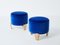 Koala Stools in Royal Blue Velvet by Garouste & Bonetti, 1995, Set of 2 5