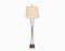 Brass and Black Lacquered Metal Floor Lamp, 1950s, Image 1