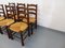 Brutalistische Vintage Stühle aus Holz & Stroh von Georges Robert, 1960er, 6er Set 5