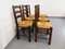 Vintage Brutalist Chairs in Wood and Straw by Georges Robert, 1960s, Set of 6, Image 16