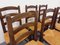 Brutalistische Vintage Stühle aus Holz & Stroh von Georges Robert, 1960er, 6er Set 10