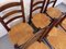 Sedie brutaliste vintage in legno e paglia di Georges Robert, anni '60, set di 6, Immagine 7