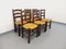 Vintage Brutalist Chairs in Wood and Straw by Georges Robert, 1960s, Set of 6, Image 4