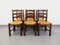 Vintage Brutalist Chairs in Wood and Straw by Georges Robert, 1960s, Set of 6 3