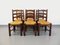 Vintage Brutalist Chairs in Wood and Straw by Georges Robert, 1960s, Set of 6, Image 3