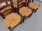 Brutalistische Vintage Stühle aus Holz & Stroh von Georges Robert, 1960er, 6er Set 6