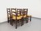 Brutalistische Vintage Stühle aus Holz & Stroh von Georges Robert, 1960er, 6er Set 17