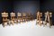 Brutalist Style Sculptural Dining Chairs in Oak, France, 1960s, Set of 8 3