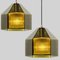 Swedish Green Tinted Glass & Brass Pendant Lamp attributed to Carl Fagerlund for Orrefors, 1960s 2