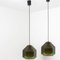 Swedish Green Tinted Glass & Brass Pendant Lamp attributed to Carl Fagerlund for Orrefors, 1960s 15