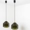 Lampe à Suspension en Verre Teinté Vert et Laiton attribuée à Carl Fagerlund pour Orrefors, Suède, 1960s 6