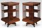 Mahogany Inlaid Revolving Bookcases from Maple and Co., 1890s, Set of 2 1
