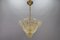 Lámpara colgante italiana Mid-Century con follaje de inclusión dorada de cristal de Murano, años 50, Imagen 13