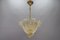 Mid-Century Italian Murano Glass Gold Inclusion Foliage Pendant Light, 1950s, Image 2