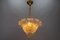 Lámpara colgante italiana Mid-Century con follaje de inclusión dorada de cristal de Murano, años 50, Imagen 11