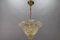 Mid-Century Italian Murano Glass Gold Inclusion Foliage Pendant Light, 1950s 4