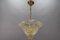 Mid-Century Italian Murano Glass Gold Inclusion Foliage Pendant Light, 1950s, Image 4