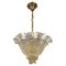 Mid-Century Italian Murano Glass Gold Inclusion Foliage Pendant Light, 1950s, Image 1