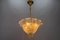Lampada a sospensione Mid-Century in vetro di Murano dorato, Italia, anni '50, Immagine 10