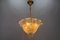 Mid-Century Italian Murano Glass Gold Inclusion Foliage Pendant Light, 1950s 10