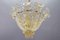 Mid-Century Italian Murano Glass Gold Inclusion Foliage Pendant Light, 1950s 7