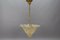 Mid-Century Italian Murano Glass Gold Inclusion Foliage Pendant Light, 1950s 14