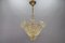 Mid-Century Italian Murano Glass Gold Inclusion Foliage Pendant Light, 1950s 3