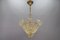 Mid-Century Italian Murano Glass Gold Inclusion Foliage Pendant Light, 1950s, Image 3