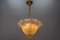 Lampada a sospensione Mid-Century in vetro di Murano dorato, Italia, anni '50, Immagine 8