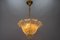 Mid-Century Italian Murano Glass Gold Inclusion Foliage Pendant Light, 1950s, Image 8