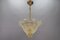 Lámpara colgante italiana Mid-Century con follaje de inclusión dorada de cristal de Murano, años 50, Imagen 12