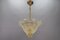 Mid-Century Italian Murano Glass Gold Inclusion Foliage Pendant Light, 1950s, Image 12