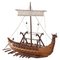 Mid-Century Folk Art Viking Ship in Wood, 1950s 1