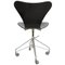 Chaise de Bureau 3117 Vintage Noire par Arne Jacobsen, 1970s 3