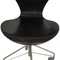 Chaise de Bureau 3117 Vintage Noire par Arne Jacobsen, 1970s 6